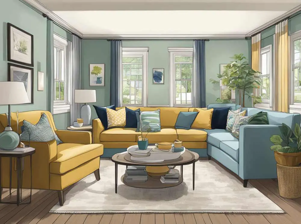 mixing and matching living room furniture illustration