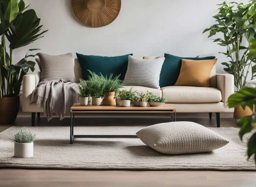 neutral lving room cosy beige sofa